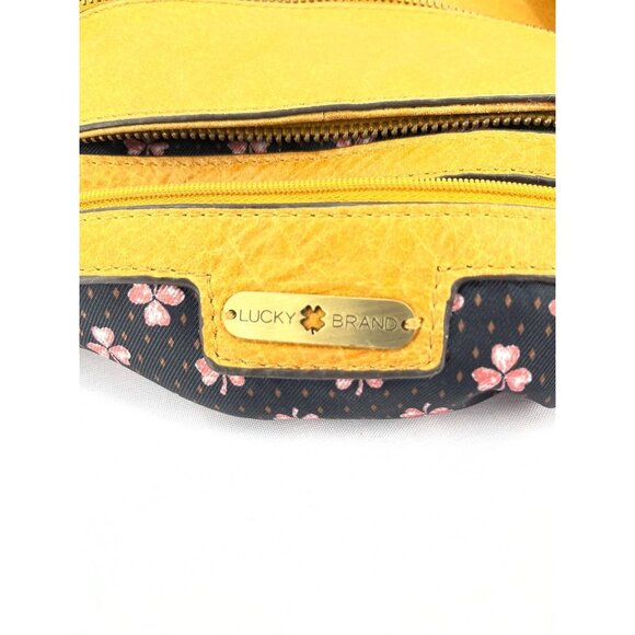 Lucky Brand Baldwin Crossbody Crossbody Bag Shoulder Bag Distressed Boho Mustard - Picture 14 of 16